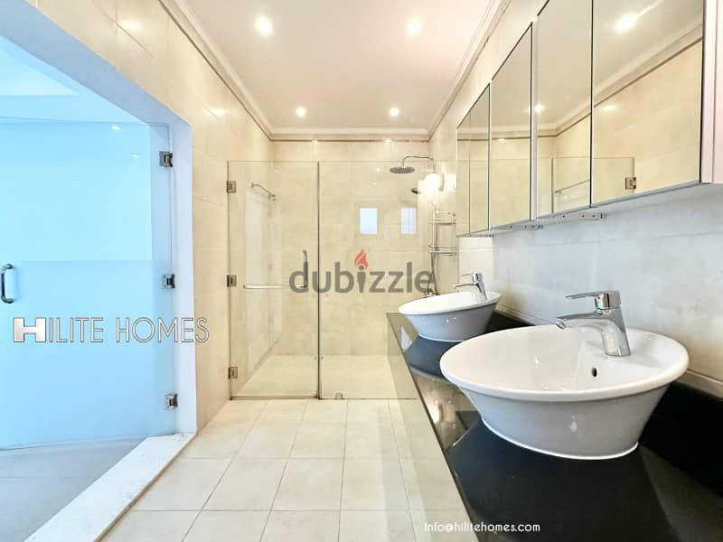 Three bedroom bright basement for rent with pool in Abu Fataira 3