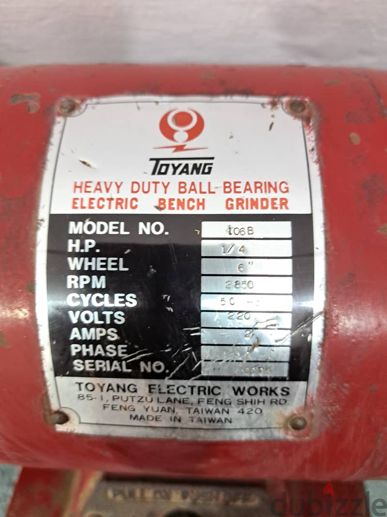 Toyang heavy-duty ball bearing electric bench grinder 1
