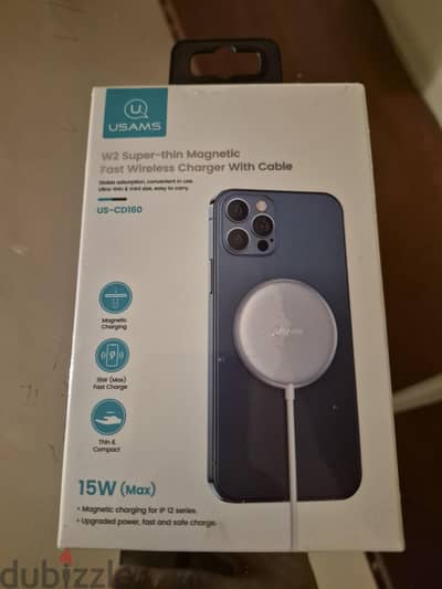 w2 super -thin Magnetic Fast Wireless charger with cable