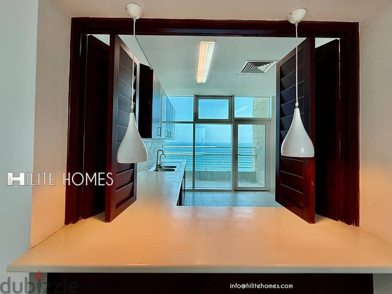Three bedroom seaview apartment with balcony for rent in Mangaf 4