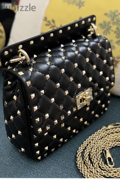 Valentino Garavani Rockstud Spike Black Medium Bag