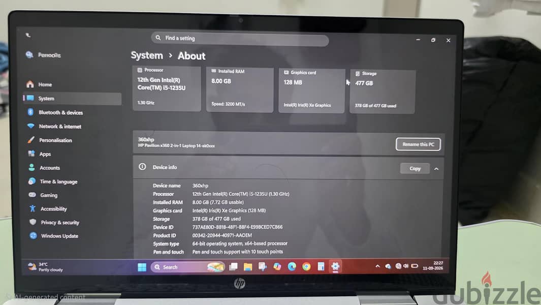 HP PAVILION 360X TOUCHSCREEN LAPTOP + PEN + CONVERTIBLE 4