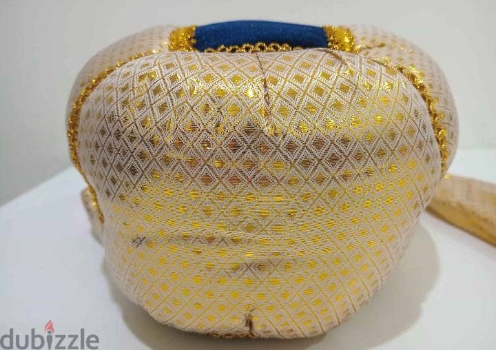 Men's brand new turban/pagri/عِمَامَة - Handmade lace & beads design 3