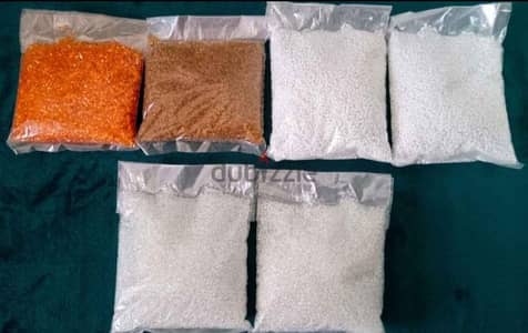 Brand new crafts supplies - 6 packets of beads & 6 jute fabric pieces
