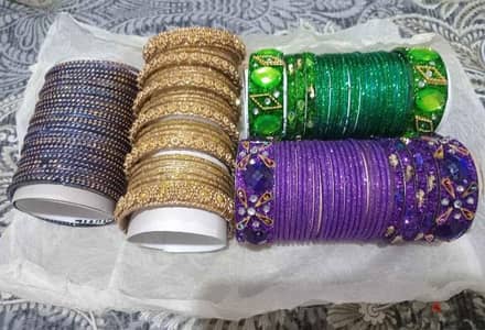 Brand new 4 sets of glass bangles - From 2.09 upto 2.36 inches