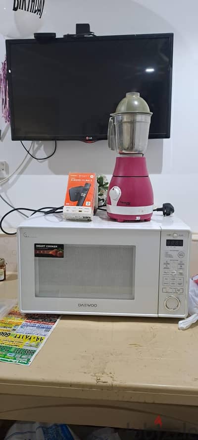 LG 32 inch TV & Xiaomi tv box's 32 gb butterfly mixer and micro oven