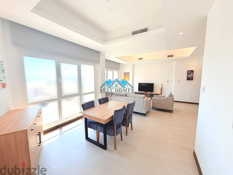 SeaView Full Furnished 1 Bedroom Apartment with Rooftop Pool in Fintas 1