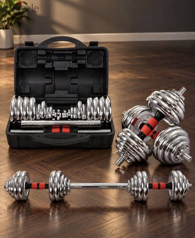 Dumbbell set 20 kg style black and silver available