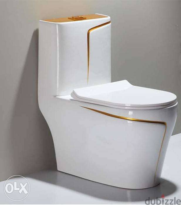 white wc toilet design models with gold line by POPIKGROUP 0