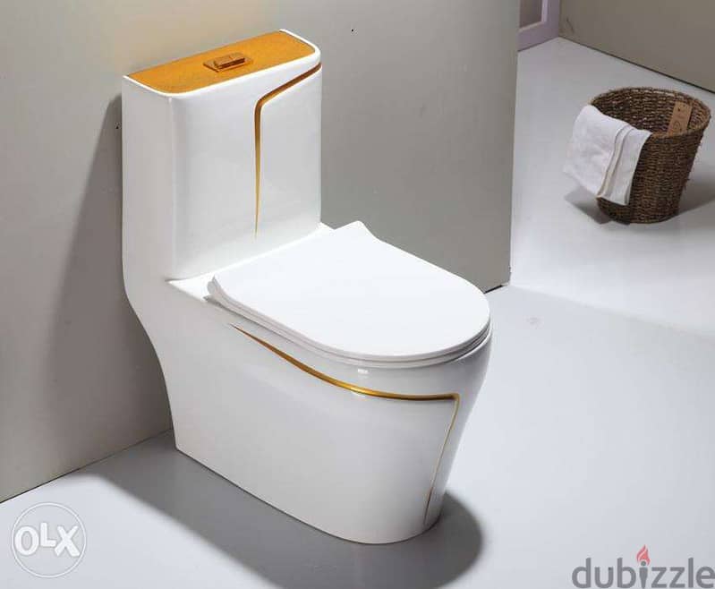 white wc toilet design models with gold line by POPIKGROUP 1