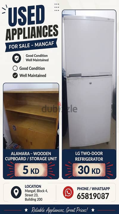 Fridge & wooden alamara