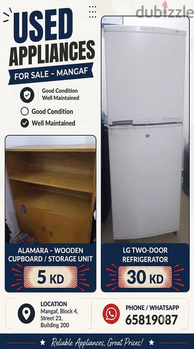 Fridge & wooden alamara