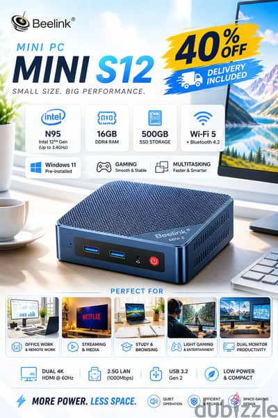 40% OFF Mini S12 Pro N95 16GB/512GB — Powerful Tiny PC, Huge Savings!