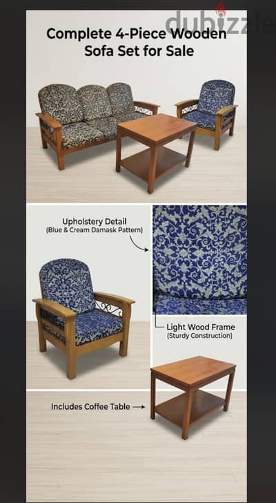 Sofa with coffee table