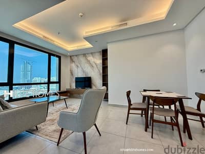 Two bedroom Sea view and city view apartment for rent in Salmiya