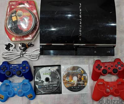 sealed backwards compatible playstation 3 with 2 discs 2 controllers