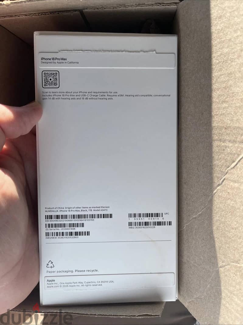 Apple  iPhone 18 Pro Max 256GB UNLOCKED  DUAL SIM Brand New Sealed 1