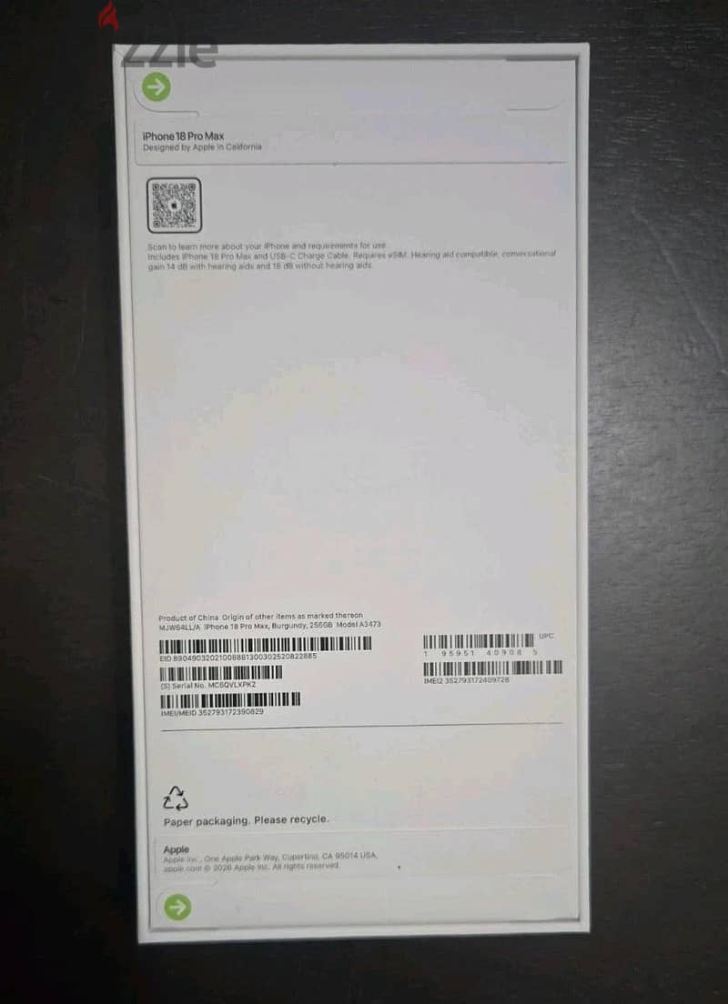 Apple  iPhone 18 Pro Max 256GB UNLOCKED  DUAL SIM Brand New Sealed 2