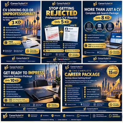 Professional CV Writing, Job Support & Interview Support in Kuwait.