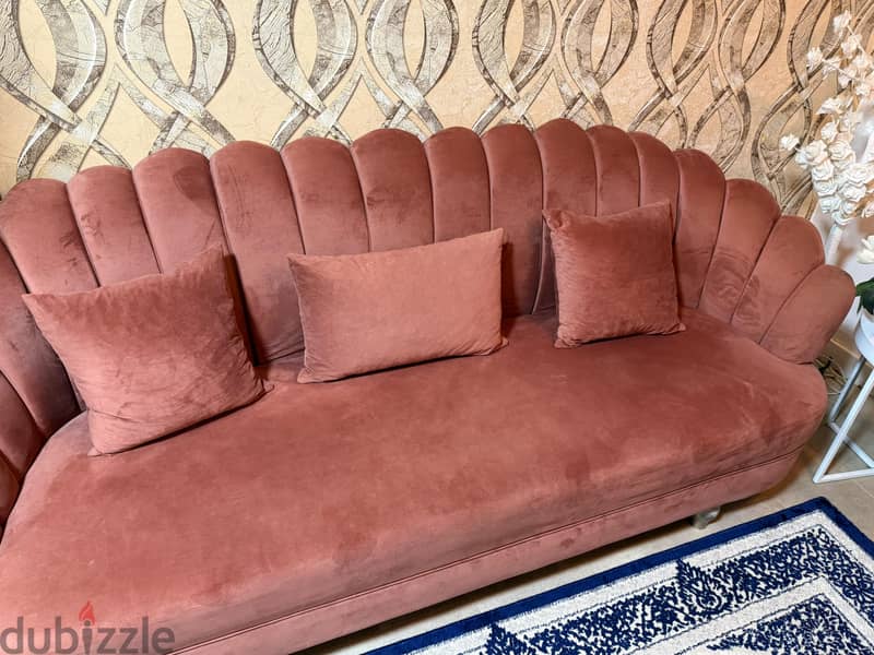 Rose Velvet fabric Sofa 2
