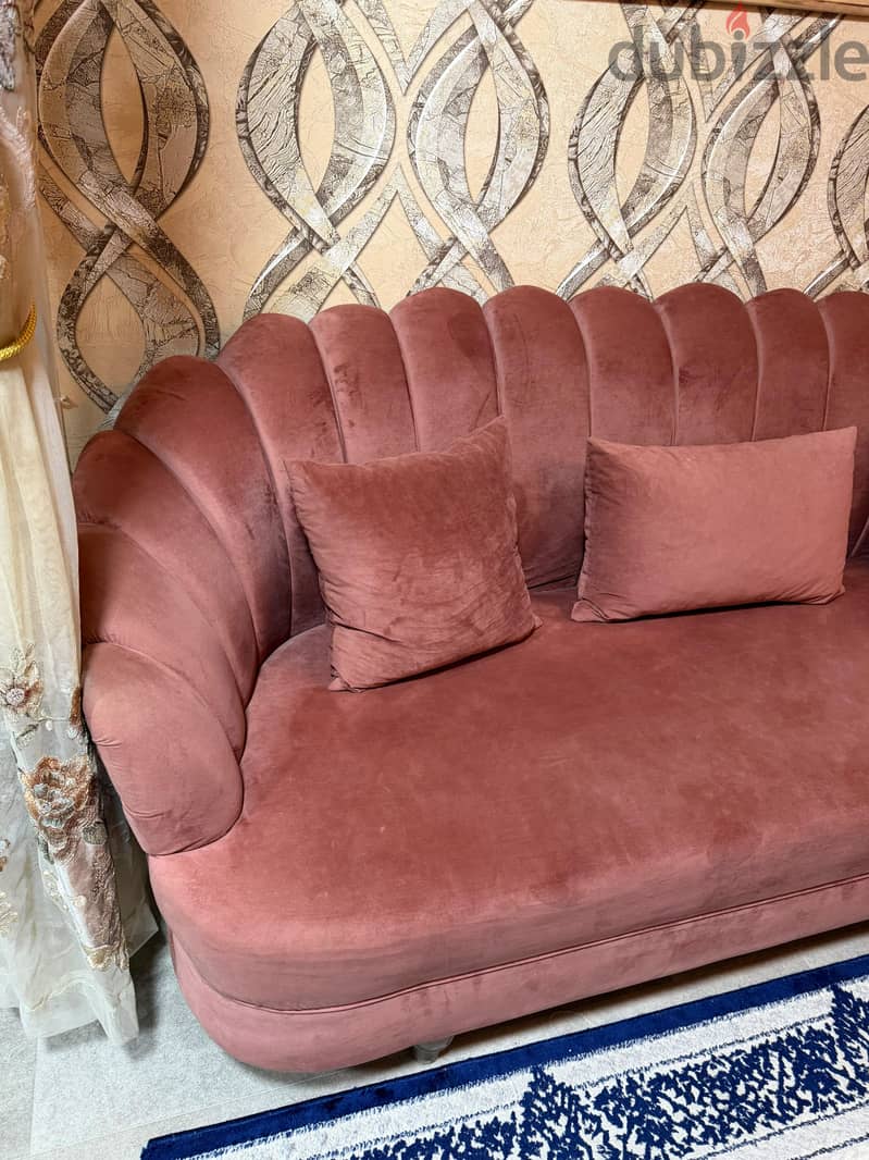 Rose Velvet fabric Sofa 3
