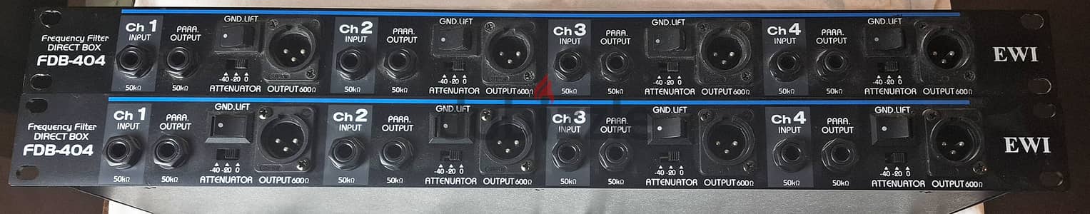 EWI ADB-404 Frequency Filter Active DI Box 19" Rack Mountable