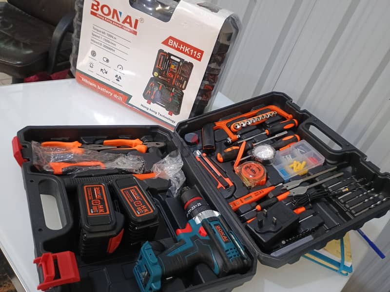 BONAI Cordless Lithium Battery Drill Tool Kit 1