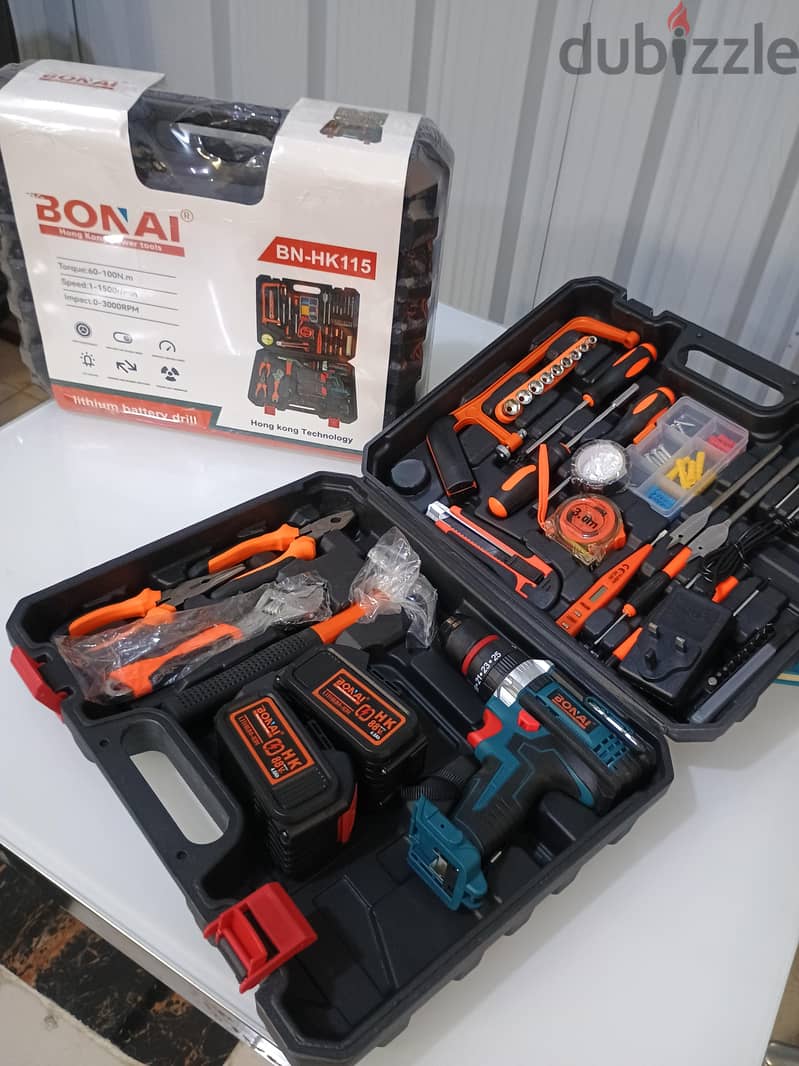 BONAI Cordless Lithium Battery Drill Tool Kit 2