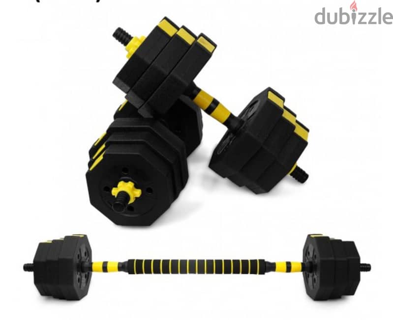 Dumbell offer  20 kg black color with bar new only 2