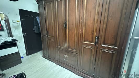 6 door wardrobe cupboard dark wood color