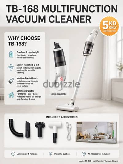 Multifunction vacuum cleaner for car and home