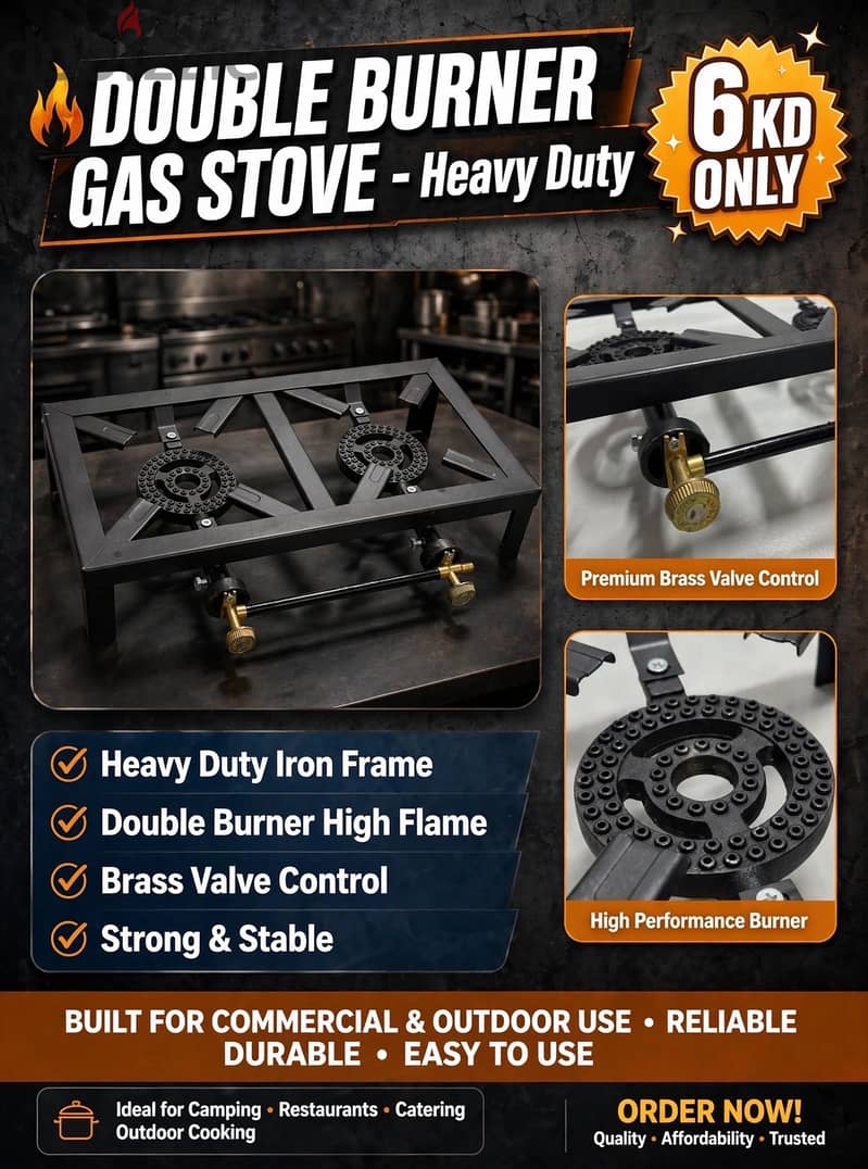 DOUBLE BURNER GAS STOVE Heavy Duty - *6 KD ONLY* 3