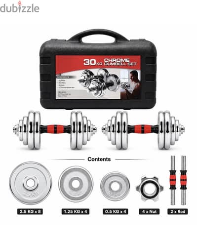 New dumbbell  set 30 kg with box and bar best price