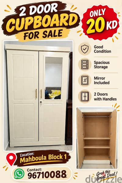 2 door Cupboard and Dressing Table