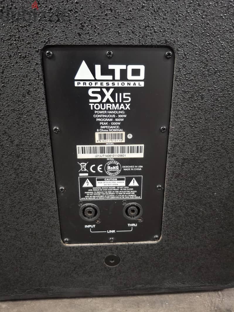 ALTO 15 inch passive speaker with cover . price 45kd fix price 5