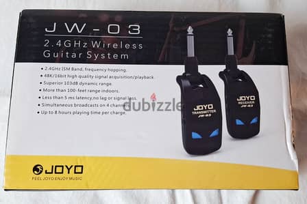 JOYO 2.4GHz Wireless Guitar System Rechargeable Transmitter/Receiver