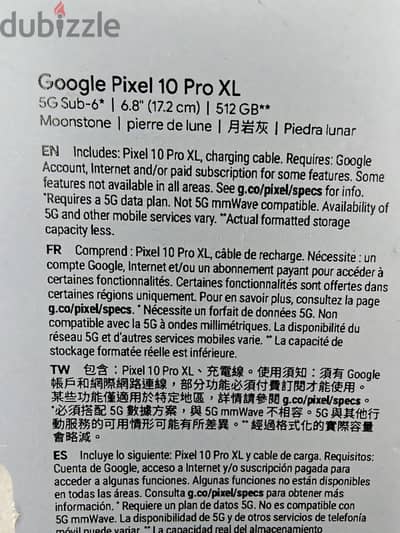 Google pixel 10 pro xl 512 gp