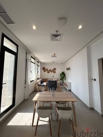 Furnished apartment with a balcony and partial sea view for rent in He