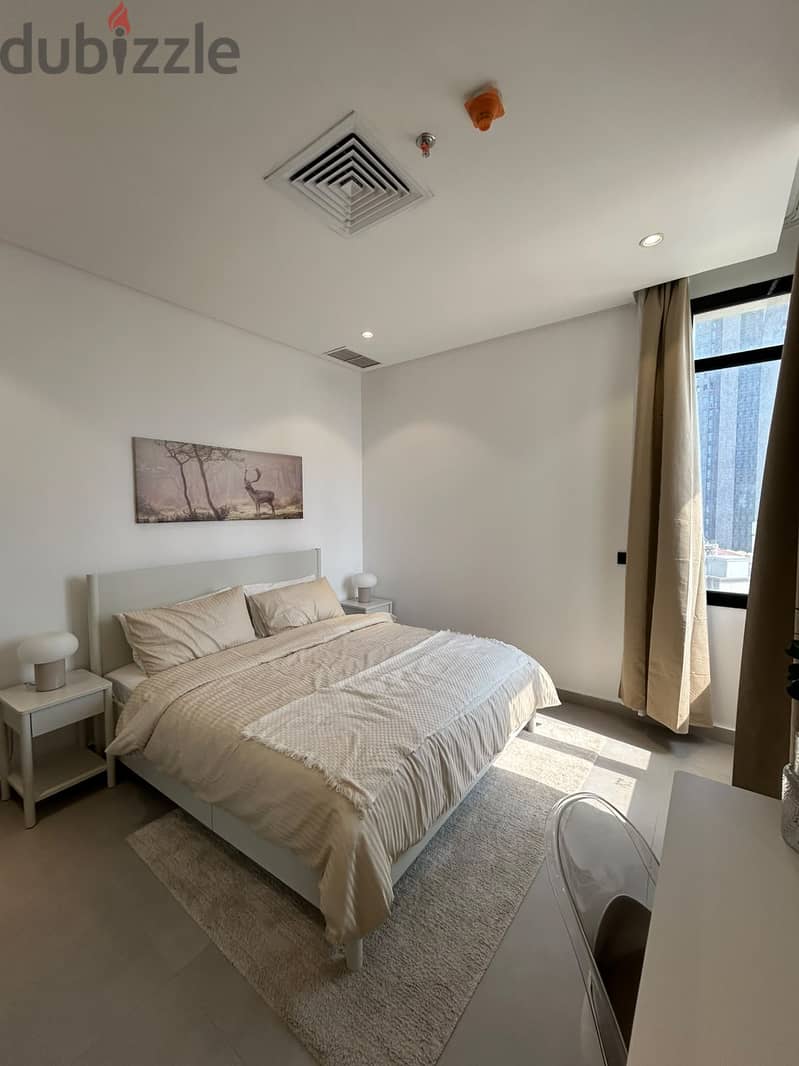 Furnished apartment with a balcony and partial sea view for rent in He 2