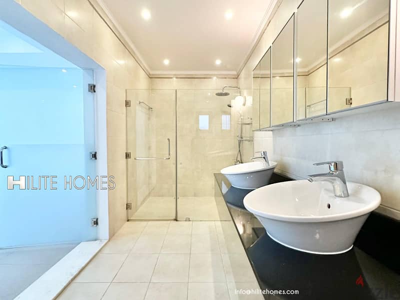 Three bedroom bright basement for rent with pool in Abu Fataira 13