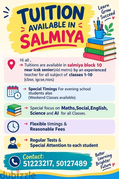 Tuition Available in Salmiya