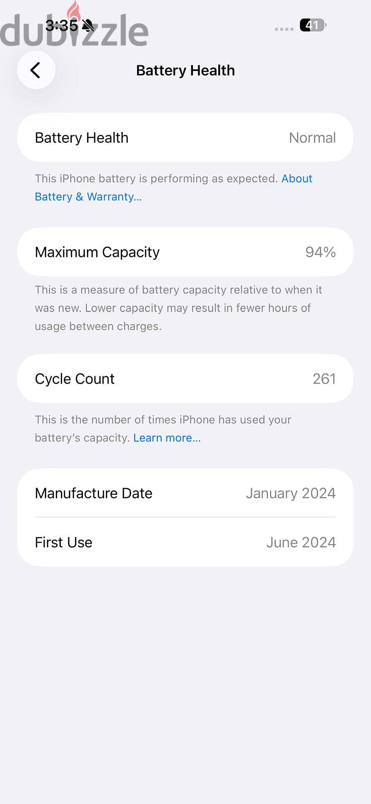 IPhone 15 pro max Battery 94% 1