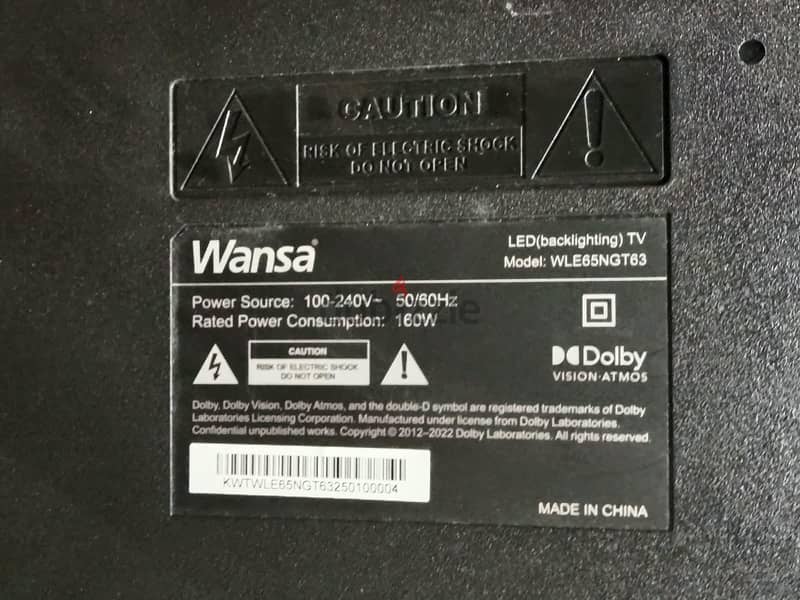Wansa 4K UHD 65 -inch Smart Google TV - Black for Sale 3
