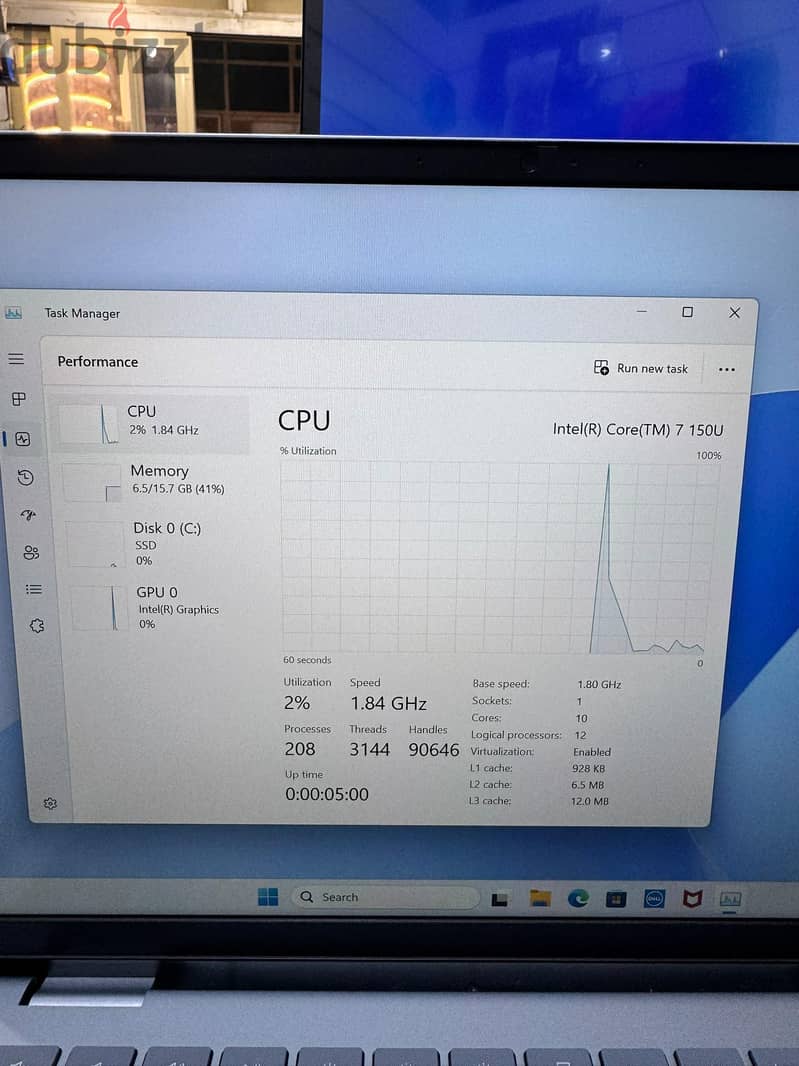 Intel i7 150u RaM 16GB DDR 5 SSD NvMe 1TB 14inch 2