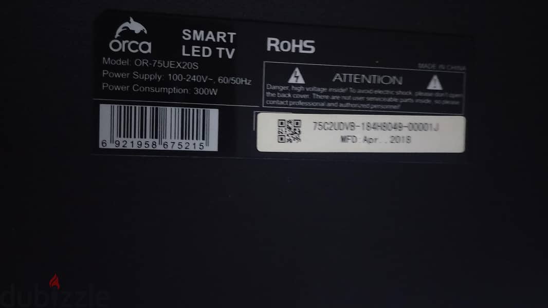 75 inch android smart TV with mi smart stick 7