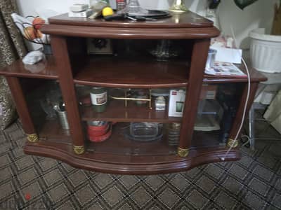 Wodden TV Trolley and Crockery keeping Set
