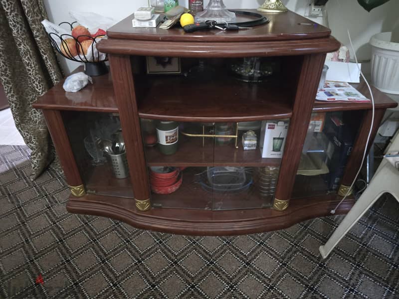 Wodden TV Trolley and Crockery keeping Set 2