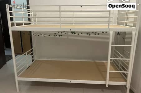 WHITE METAL BUNK BED FOR SALE with 2 Mattresses