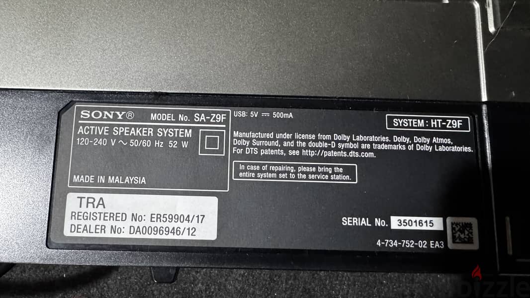 Sony Dolby. Atmos dts. x sound bar 4