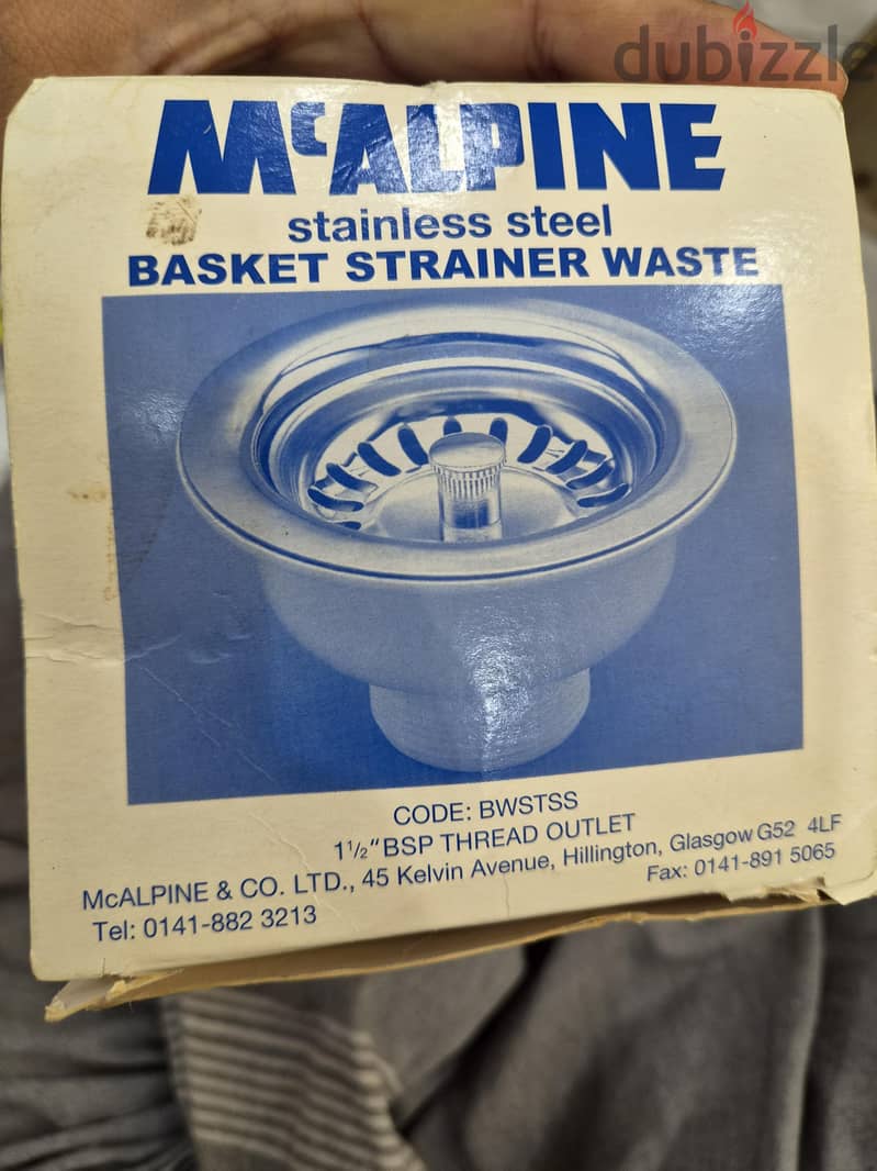 Mcalpine basket strainer waste made in Scotland 1